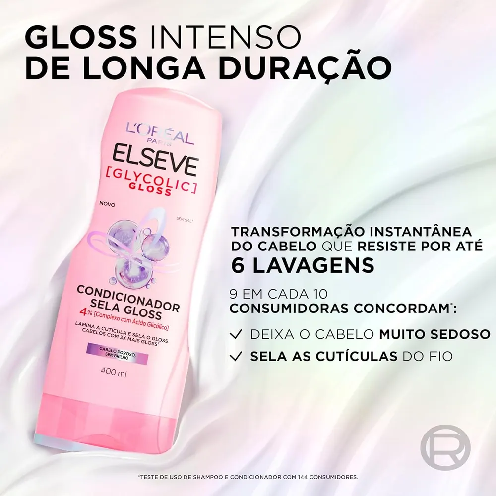 L'Oréal Paris Elseve Glycolic Gloss Condicionador Sela Gloss 400ml