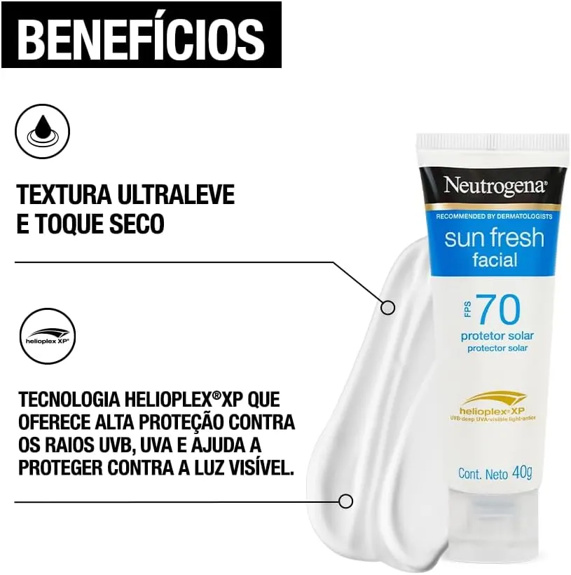 Neutrogena Sun Fresh Protetor Solar Facial FPS 70 40g