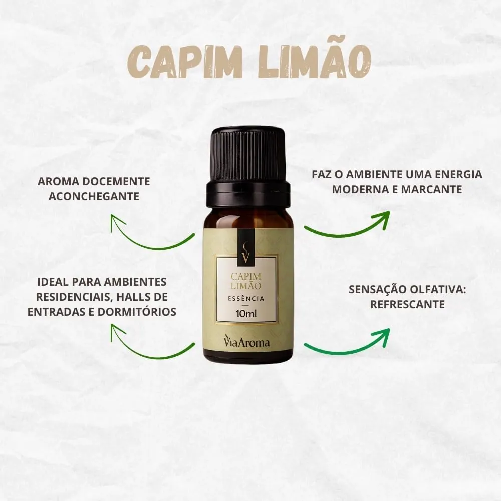 Via Aroma Kit 3 Essências Lavanda Francesa, Bamboo e Capim-Limão - 3 x 10ml