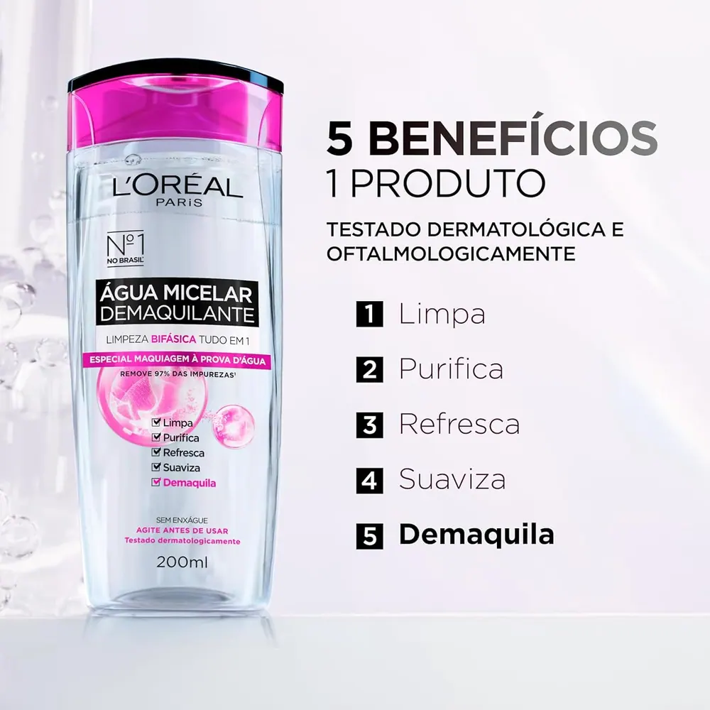 L'Oréal Paris Dermo Expertise Água Micelar Bifásica 5 em 1 200ml