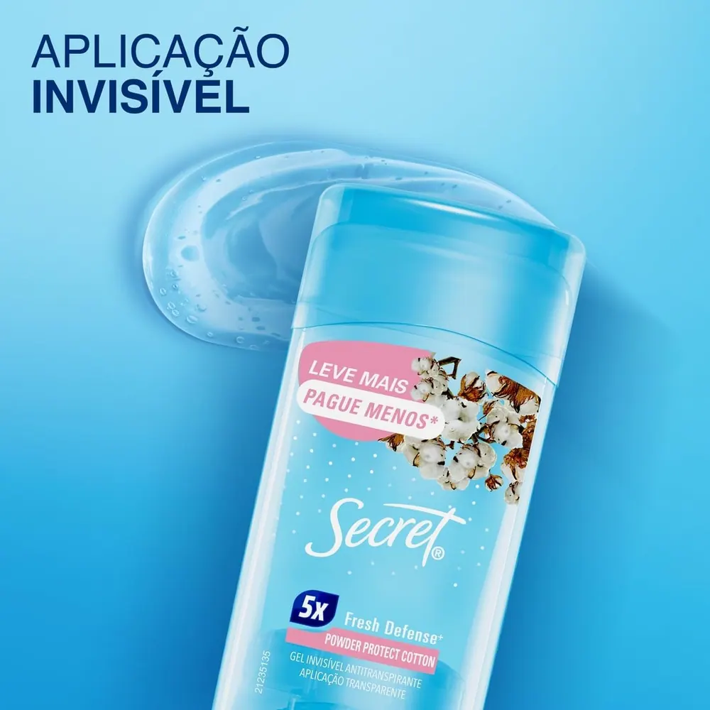 Secret Desodorante Antitranspirante em Gel Proteção de Algodão 73g