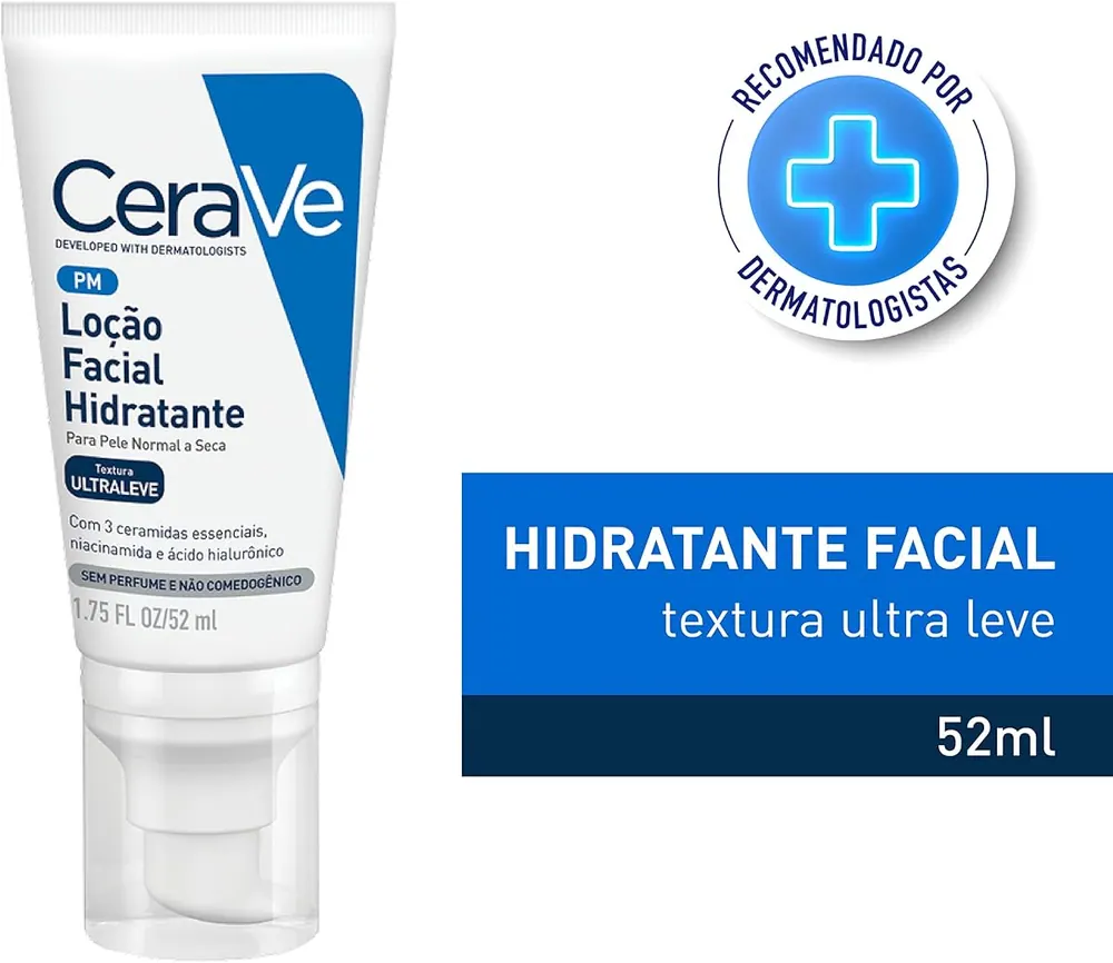 CeraVe Loção Facial Hidratante PM com Ceramidas 52ml