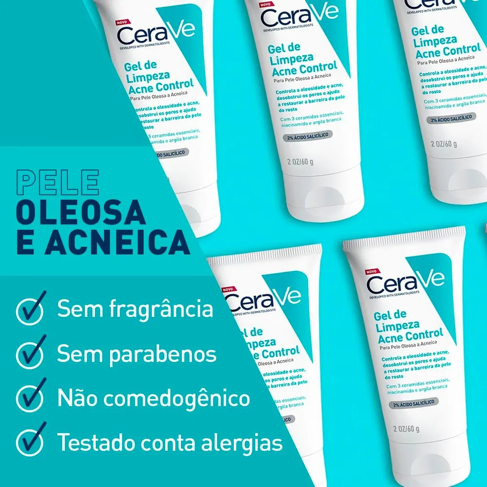 CeraVe Acne Control Gel de Limpeza Facial 340g