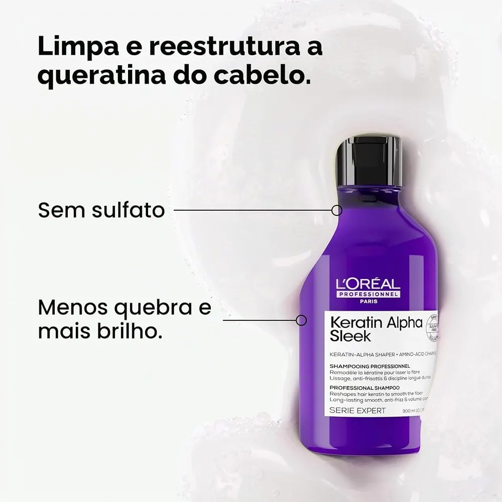 L'Oréal Professionnel Keratin Alpha Sleek Shampoo 300ml
