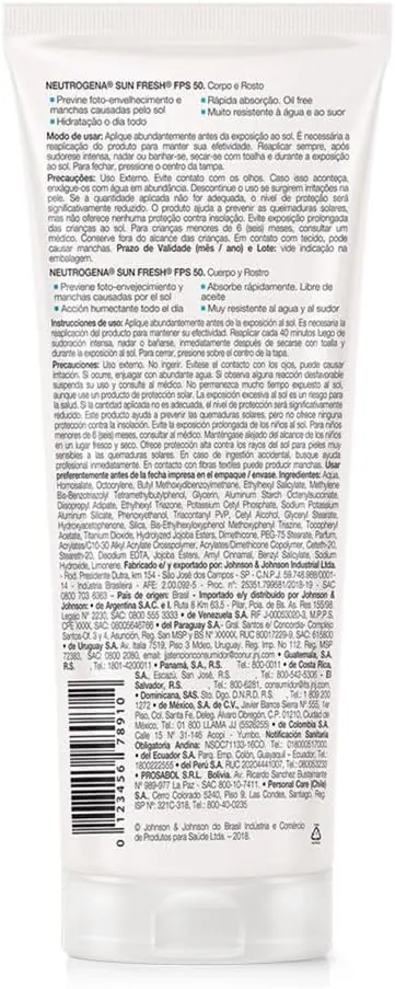 Neutrogena Sun Fresh Protetor Solar Corporal FPS 50 200ml