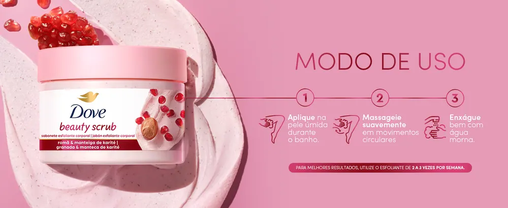 Dove Beauty Scrub Romã e Manteiga de Karité - imagem 3