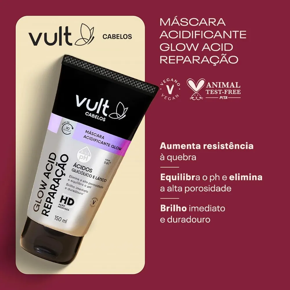 Vult Máscara Capilar Glow Acid Reparação 150ml
