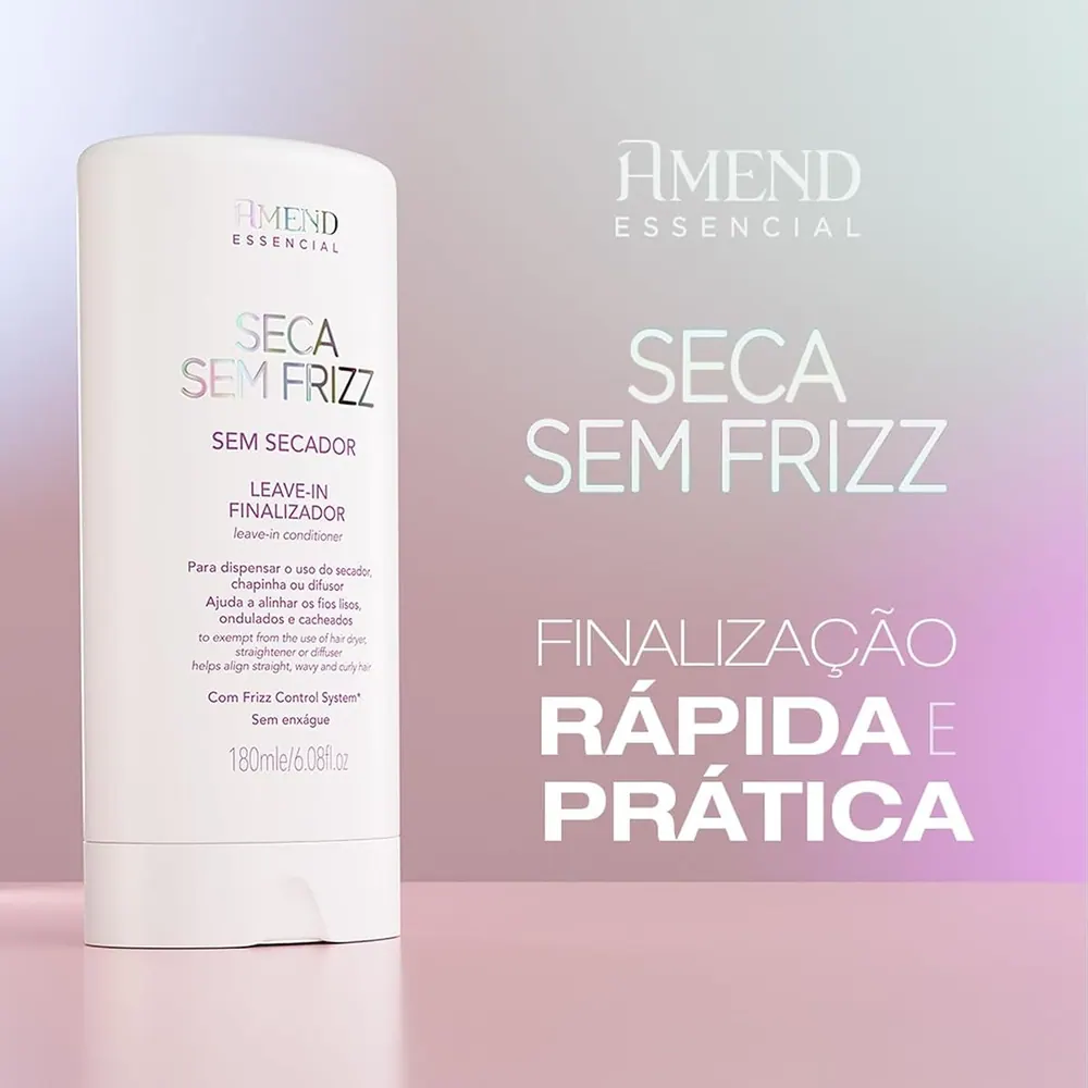 Amend Essencial Kit Leave-In Seca Sem Frizz 180ml + Máscara Acidificante 250g