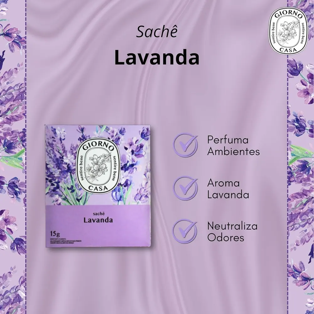 Giorno Casa Sachê Perfumado Lavanda 15g