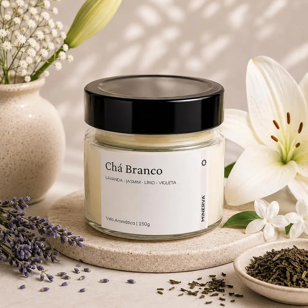 Minerva Candles Vela Aromática Chá Branco 150g