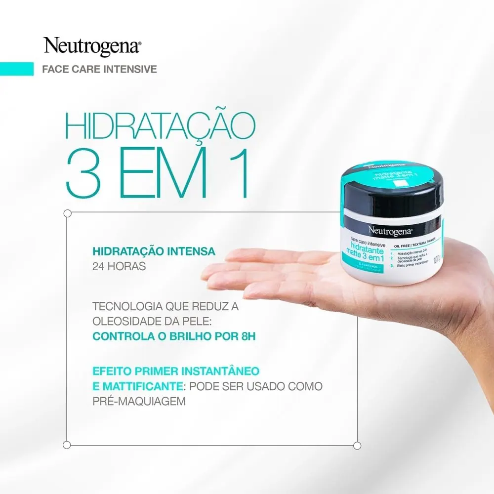 Neutrogena Face Care Intensive Hidratante Facial Matte 3 em 1 100g