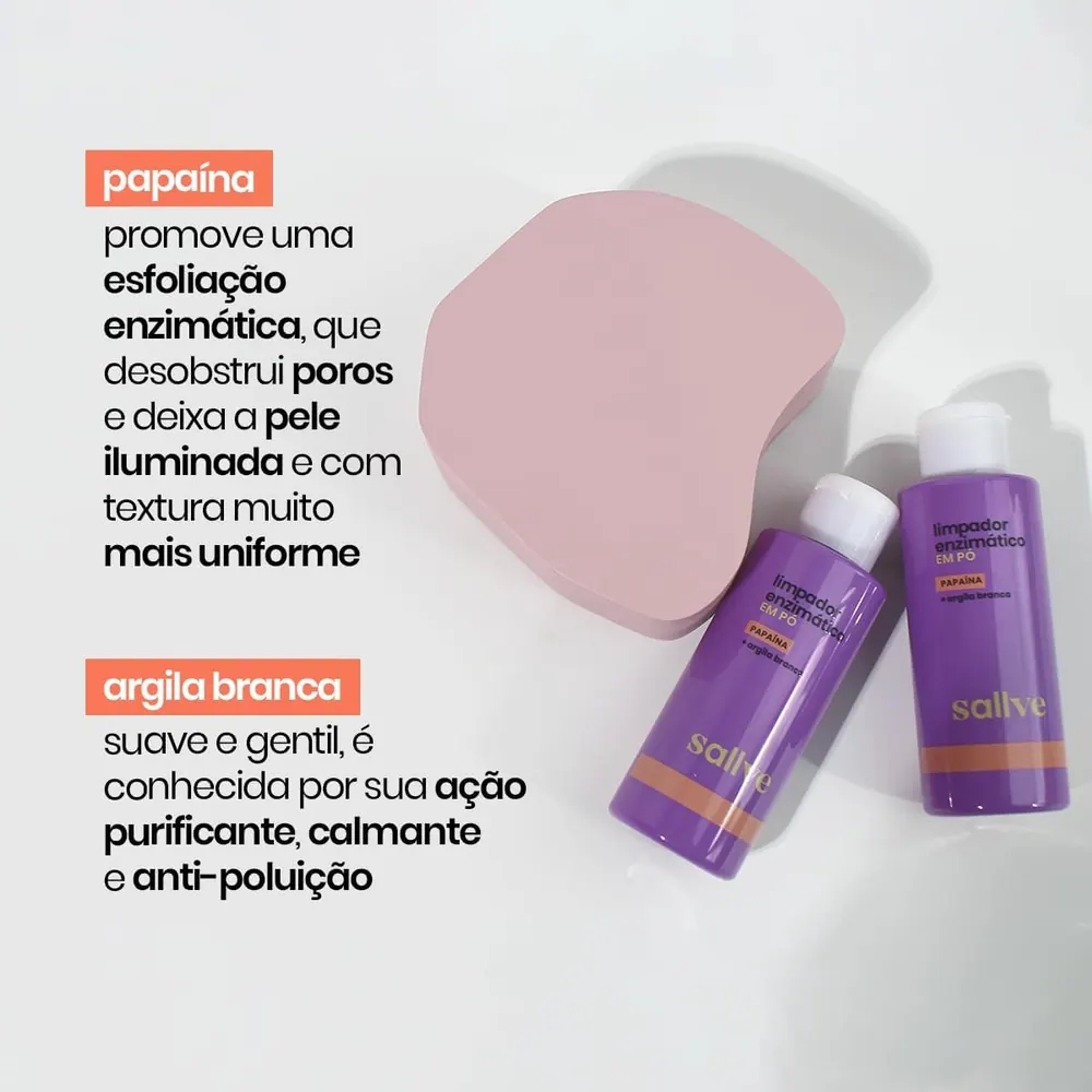 Sallve Limpador Enzimático em Pó com Papaína 30g