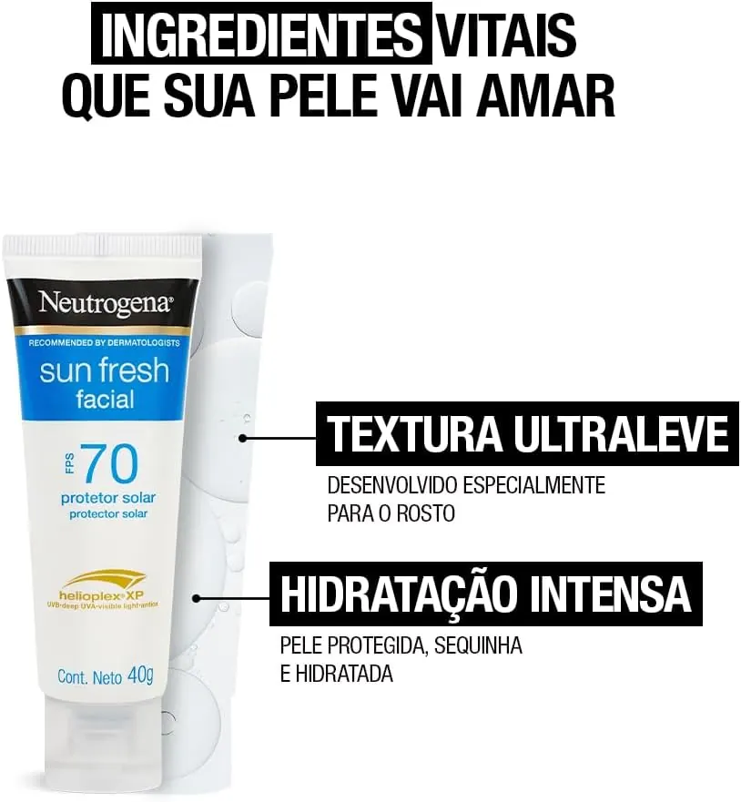 Neutrogena Sun Fresh Protetor Solar Facial FPS 70 40g