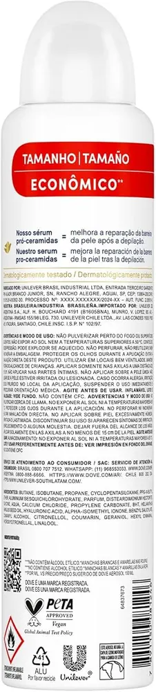 Dove Desodorante Antitranspirante Aerosol Invisible Care 250ml