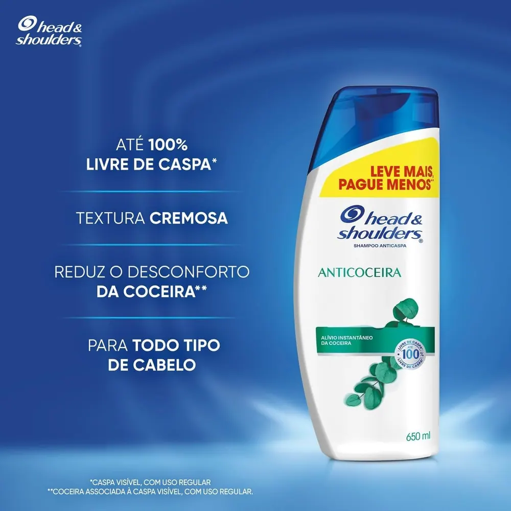 Head & Shoulders Shampoo Anticaspa Anticoceira 650ml