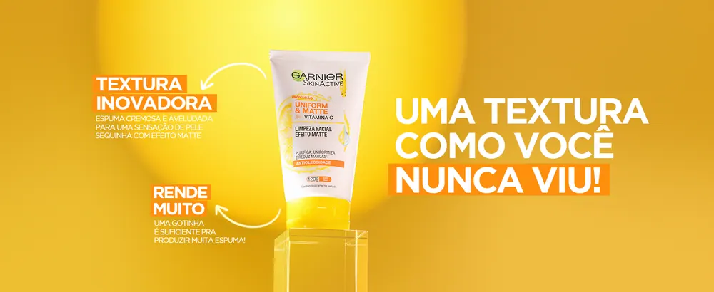 Sabonete Facial Garnier Uniform & Matte Vitamina C