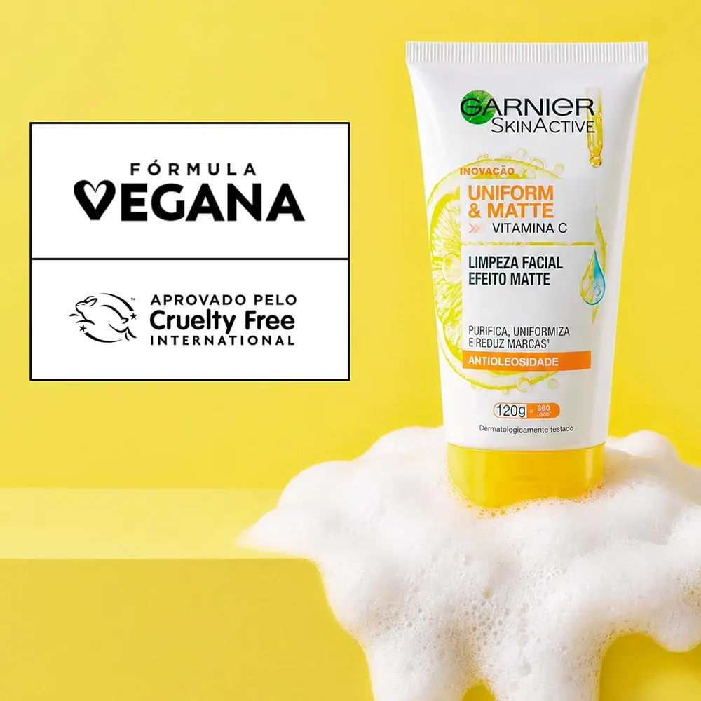 Garnier Sabonete Facial Uniform & Matte Vitamina C Antioleosidade 120g