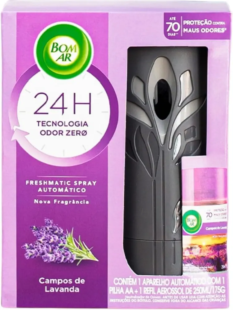 Bom Ar Freshmatic Aromatizador Automático Campos de Lavanda - Aparelho + Refil 250ml