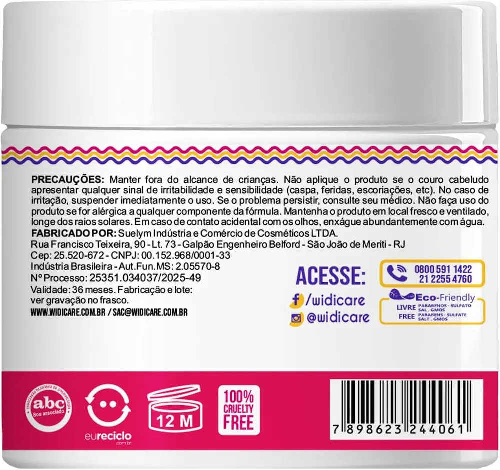 Widi Care Máscara Juba Butter Oil Super Hidratante 300g