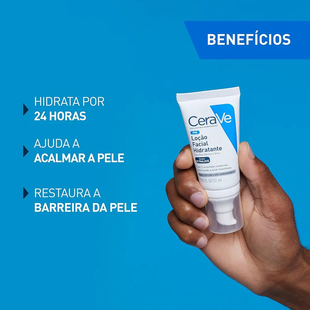 CeraVe Loção Facial Hidratante PM com Ceramidas 52ml