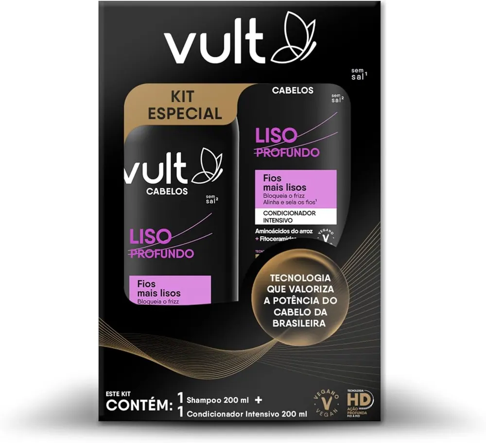 Vult Kit Shampoo e Condicionador Liso Profundo 2 x 200ml