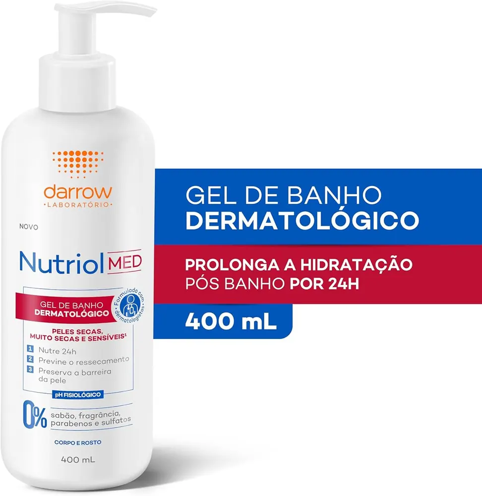 Darrow Nutriol Med Gel de Banho Dermatológico Pele Seca e Sensível 400ml