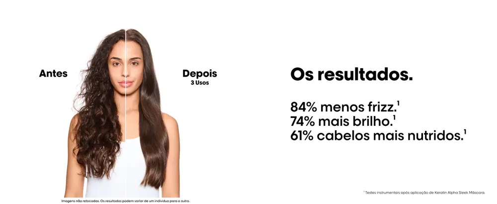 Fios alinhados com Keratin Alpha Sleek