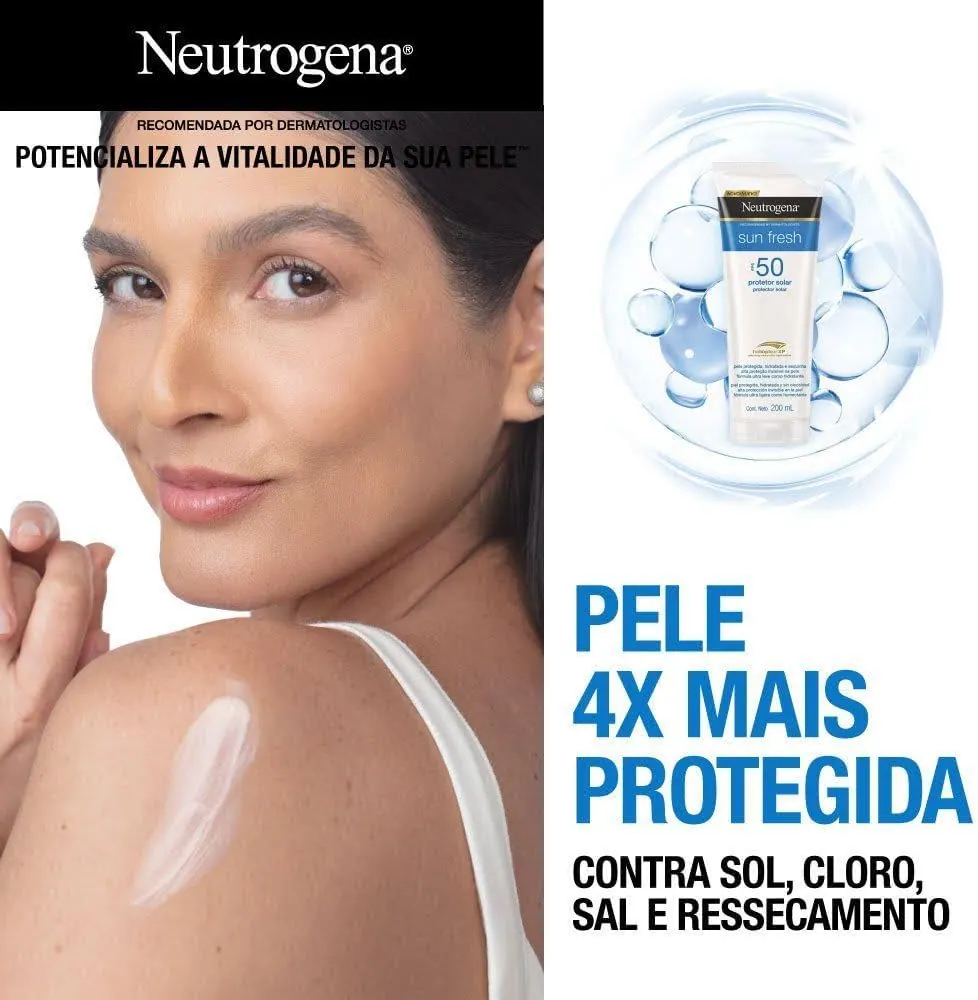 Neutrogena Sun Fresh Protetor Solar Corporal Loção FPS 70 200ml