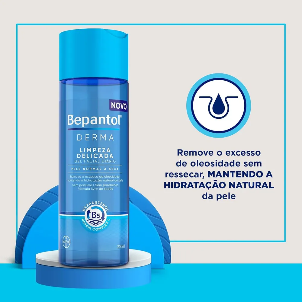 Bepantol Derma Gel de Limpeza Facial Pele Normal a Seca 200ml