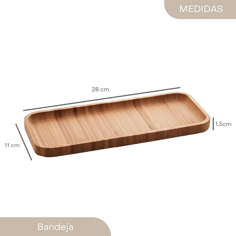 Lyor Bandeja de Bambu Hire Natural 28cm