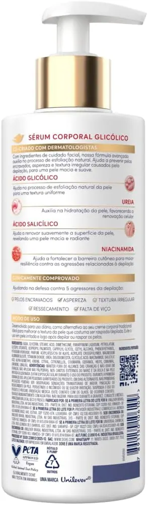 Dove Sérum Hidratante Corporal Glicólico + Reparador de Textura 380ml