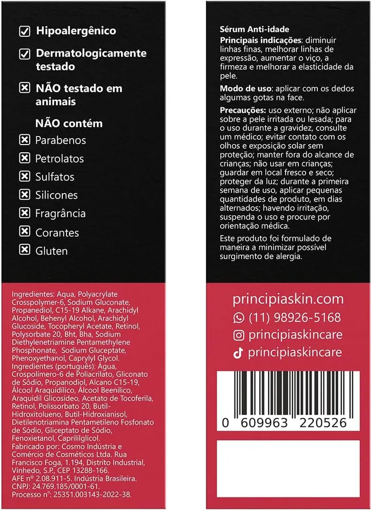 Principia Kit Trio Vitamina C + Retinol + Ácidos Hialurônicos
