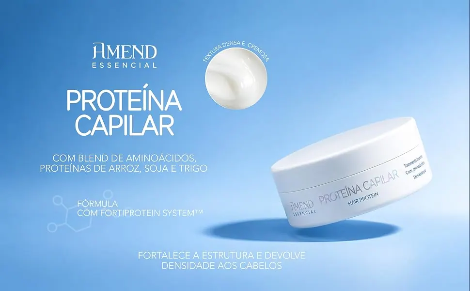 Proteína Capilar Amend Essencial: reconstrução e força para cabelos danificados