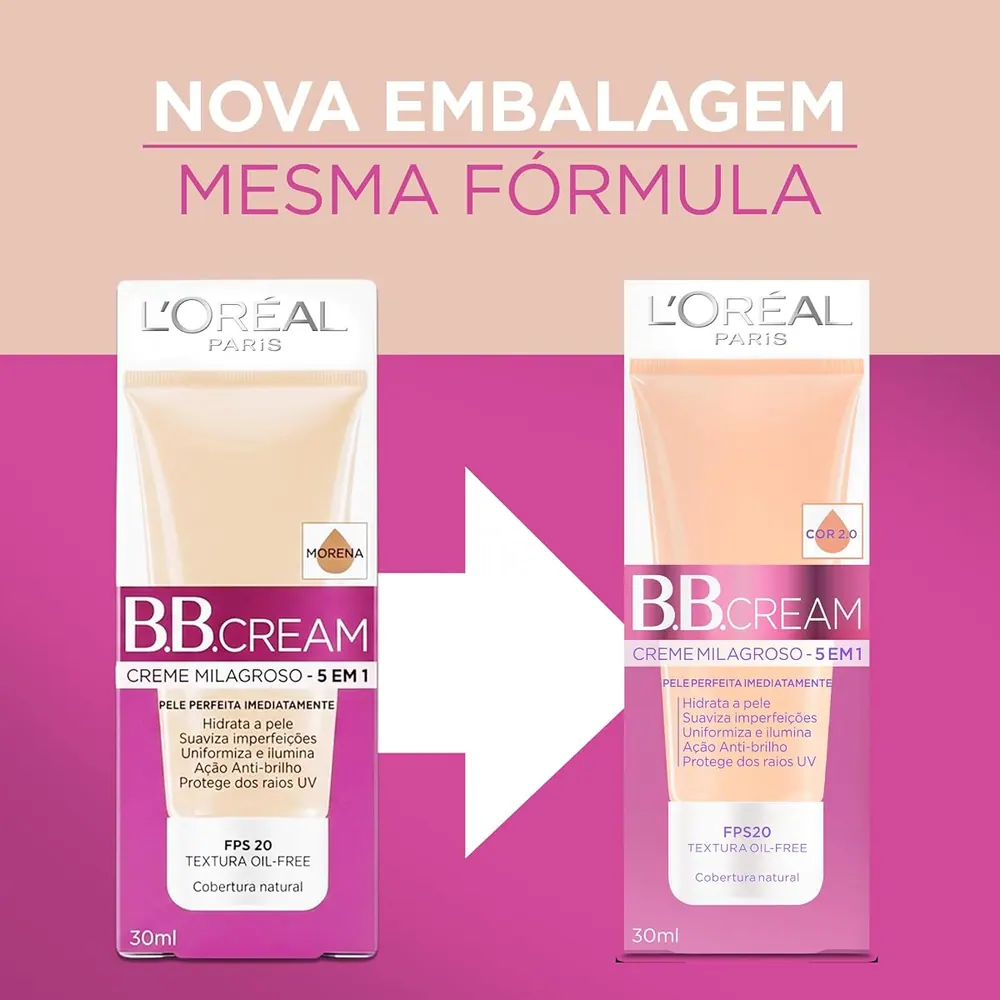 L'Oréal Paris Dermo Expertise BB Cream 5 em 1 FPS 20 Cor Clara 30ml