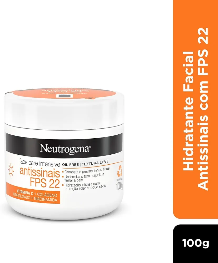 Neutrogena Face Care Intensive Creme Facial Antissinais FPS 22 100g