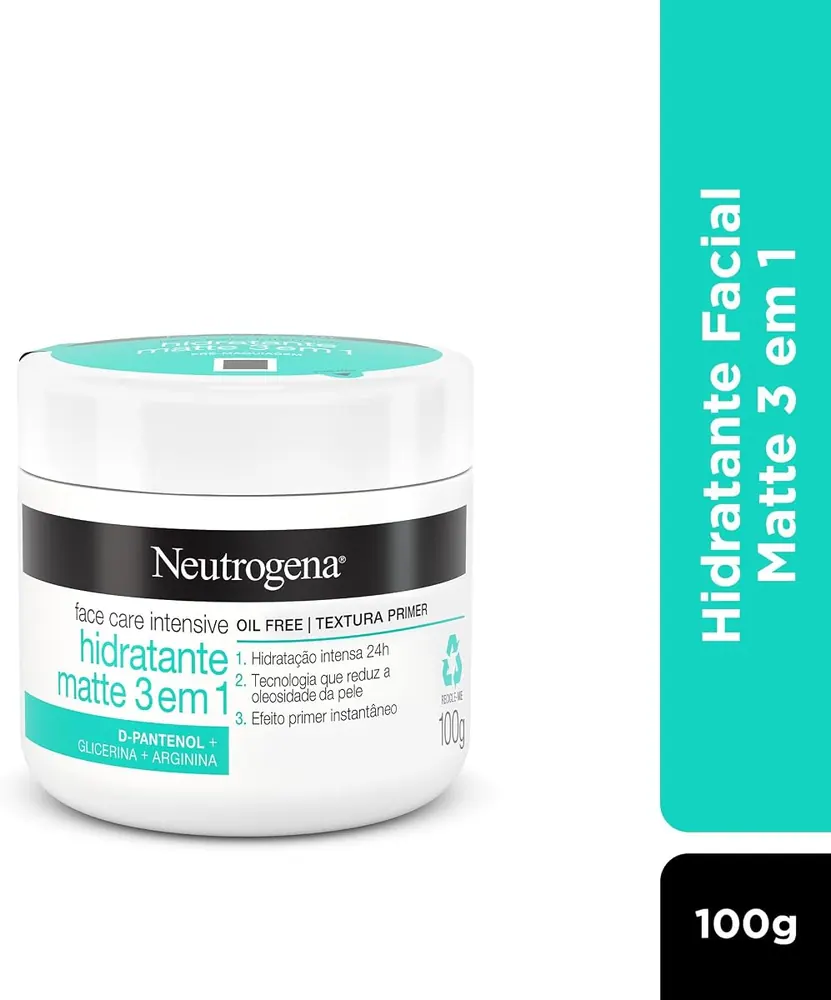 Neutrogena Face Care Intensive Hidratante Facial Matte 3 em 1 100g