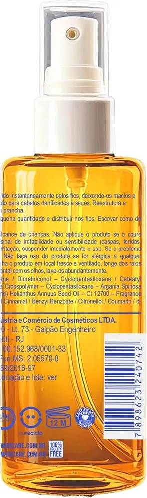 Widi Care Argan Oil Óleo Hidratante Capilar 120ml