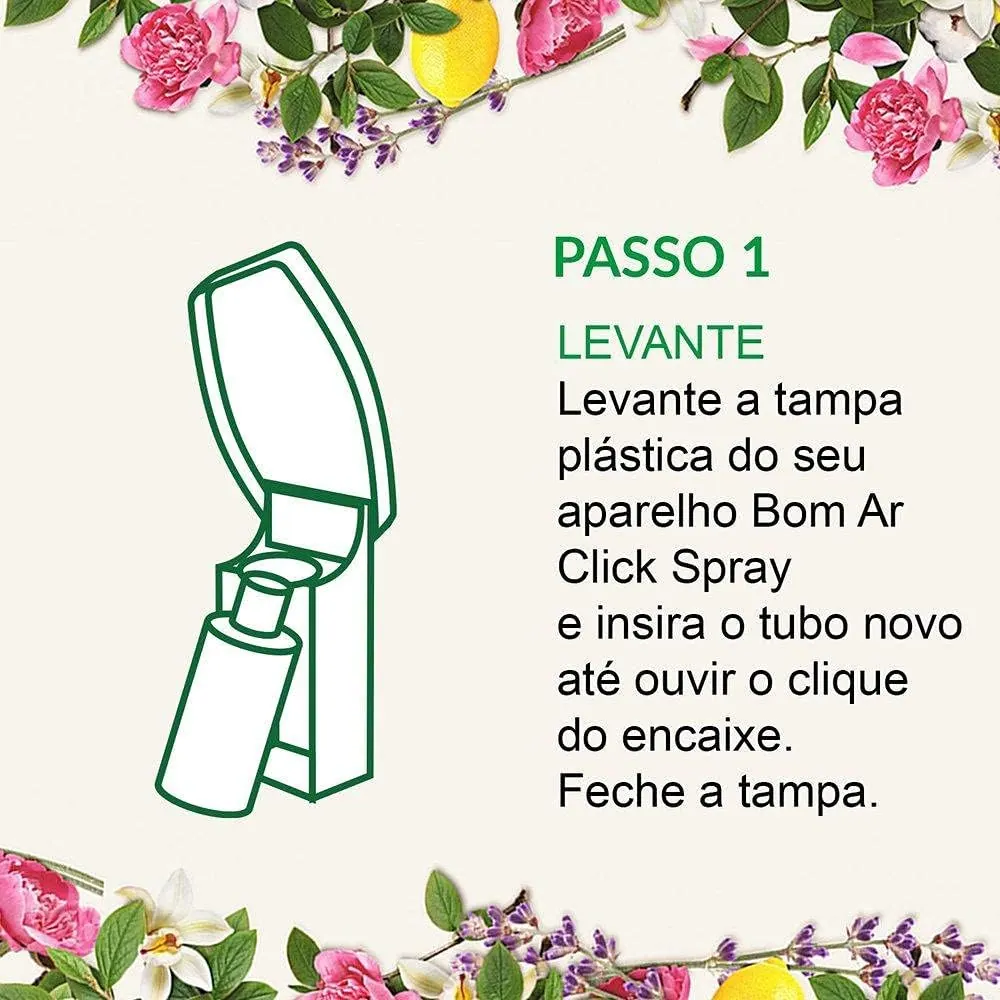 Bom Ar Click Spray Refil Flor de Algodão - Kit 3 Refis