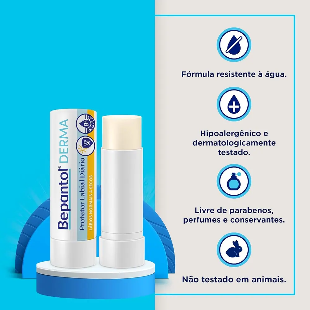 Bepantol Derma Protetor Labial Hidratante Diário FPS 50 4,5g