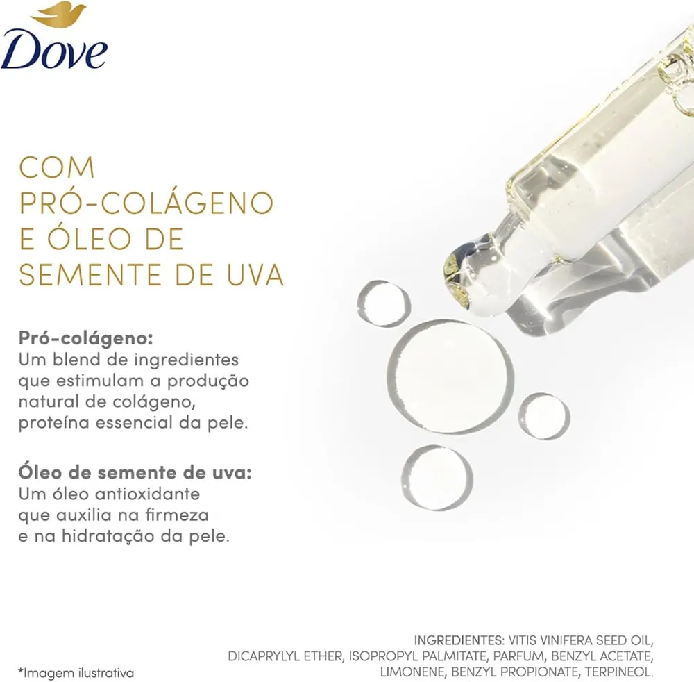 Dove Óleo Sérum Corporal Firmador Pró-Colágeno e Semente de Uva 150ml