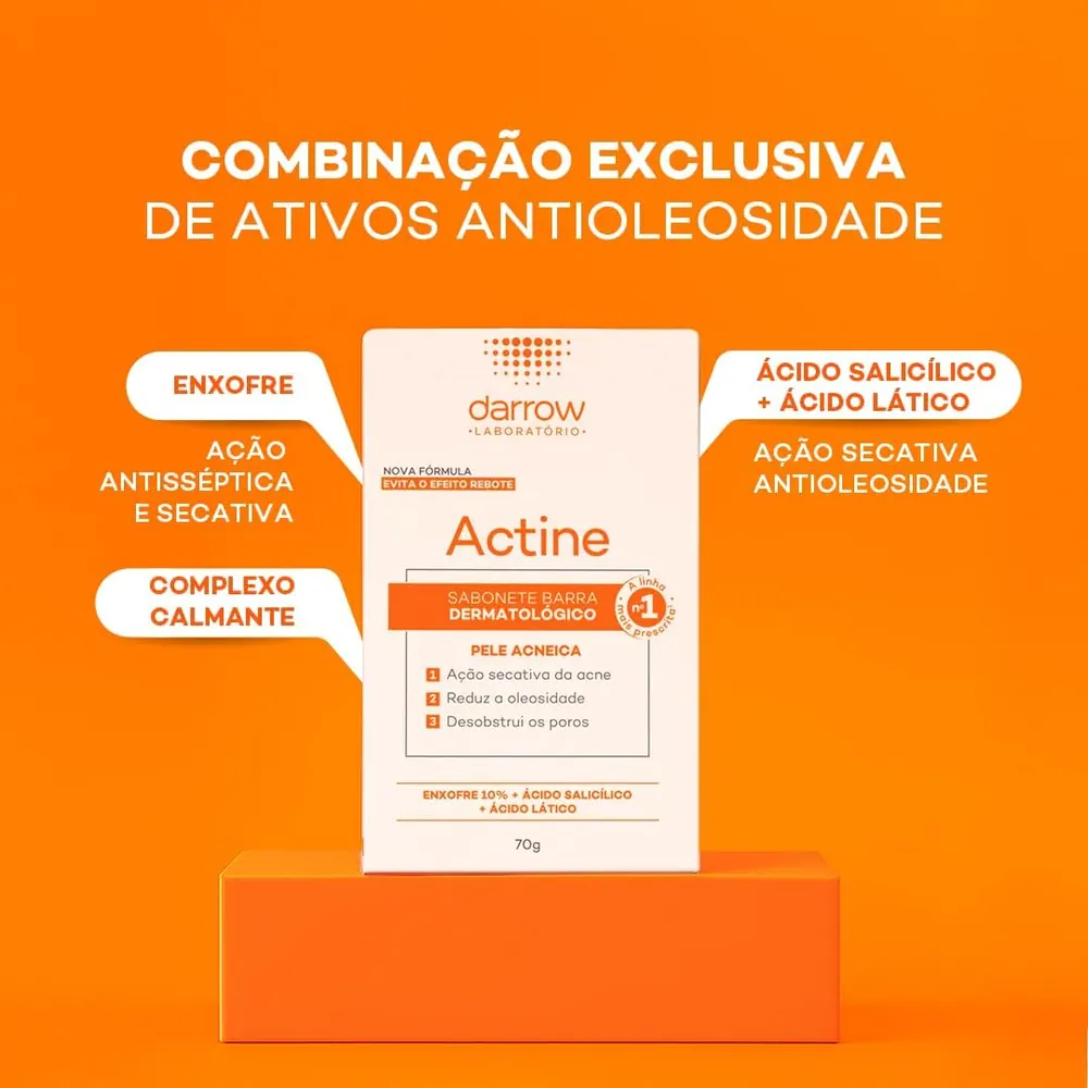Darrow Actine Sabonete Facial em Barra para Pele Oleosa 70g