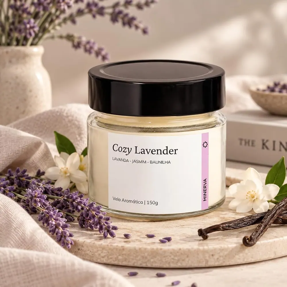 Minerva Candles Vela Aromática Artesanal Cozy Lavender 150g