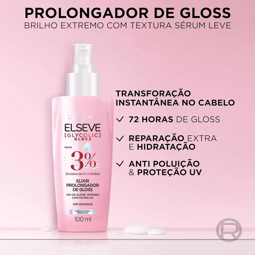 L'Oréal Paris Elseve Glycolic Gloss Sérum Finalizador Antiporosidade 100ml