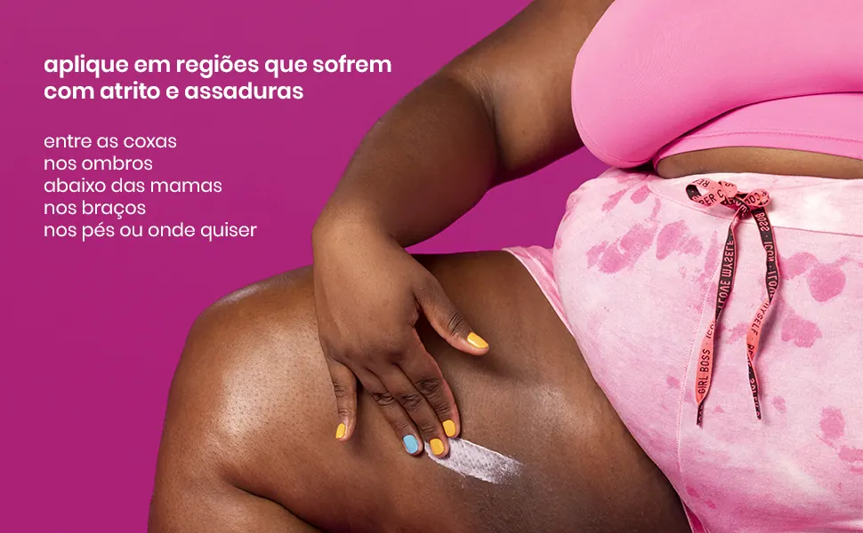 Onde aplicar: entre as coxas, ombros, braços e pernas