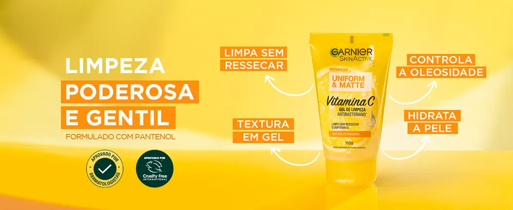 Garnier Uniform & Matte Gel de Limpeza Facial - imagem 3