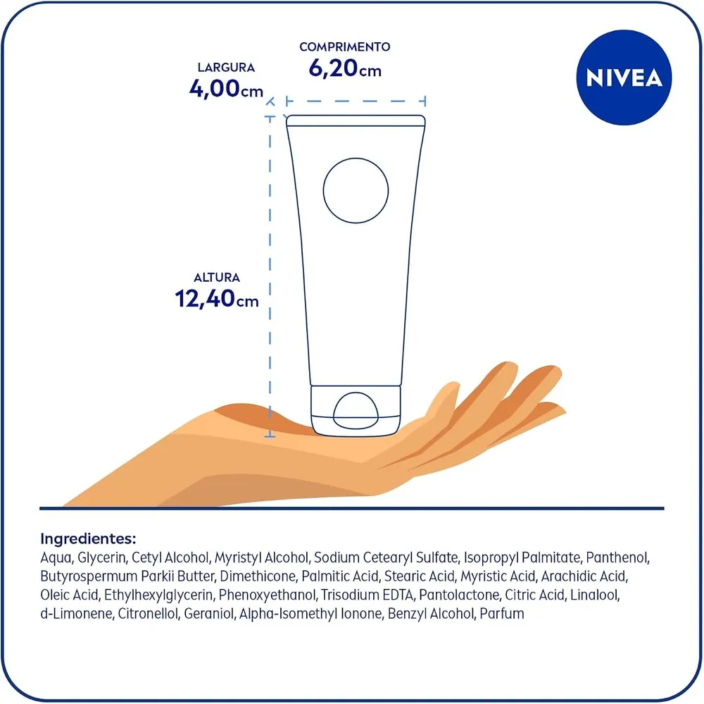NIVEA Creme para Mãos Reparação 3 em 1 com Dexpantenol 75g