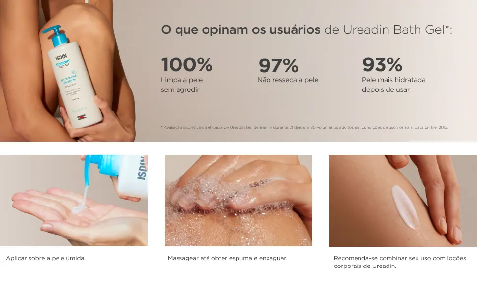 Textura do sabonete líquido Ureadin Bath Gel