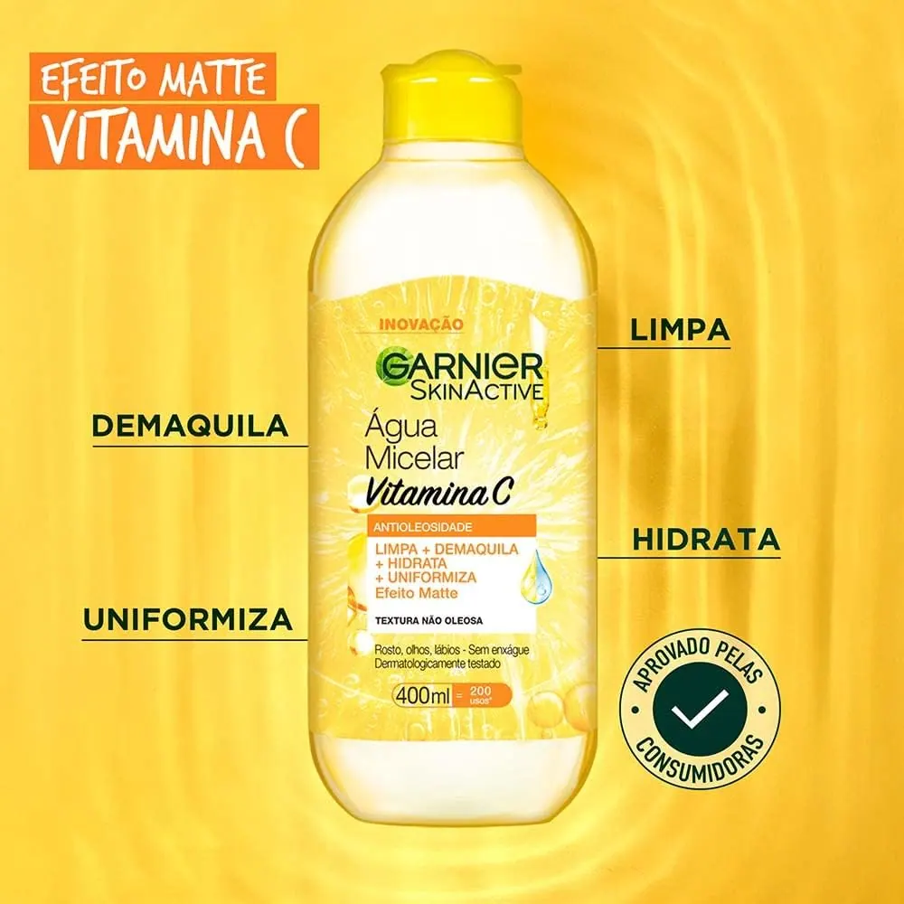Garnier Água Micelar Antioleosidade Vitamina C 400ml