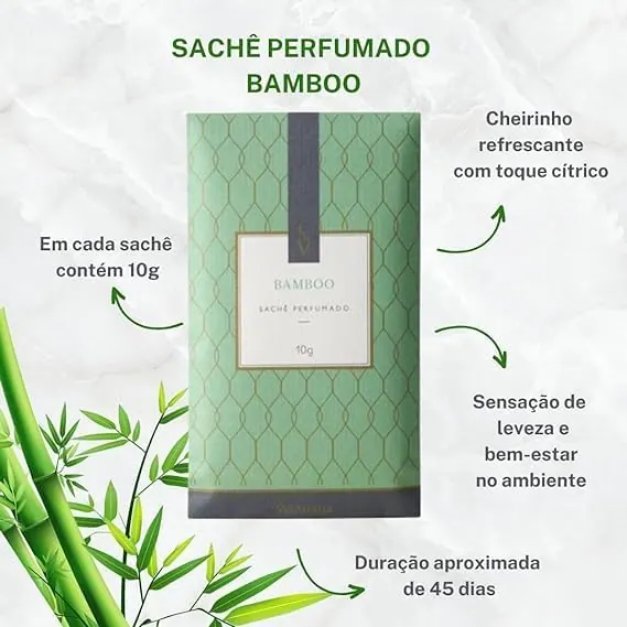 Via Aroma Sachê Perfumado Bamboo - Kit 5 x 10g