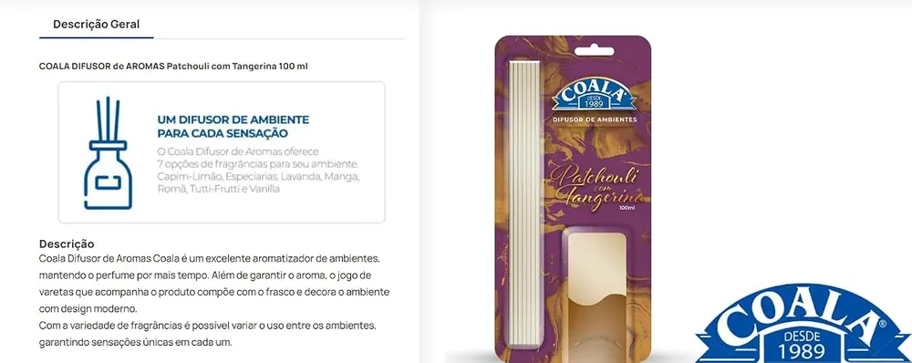 Coala Difusor de Aromas Patchouli com Tangerina 100ml